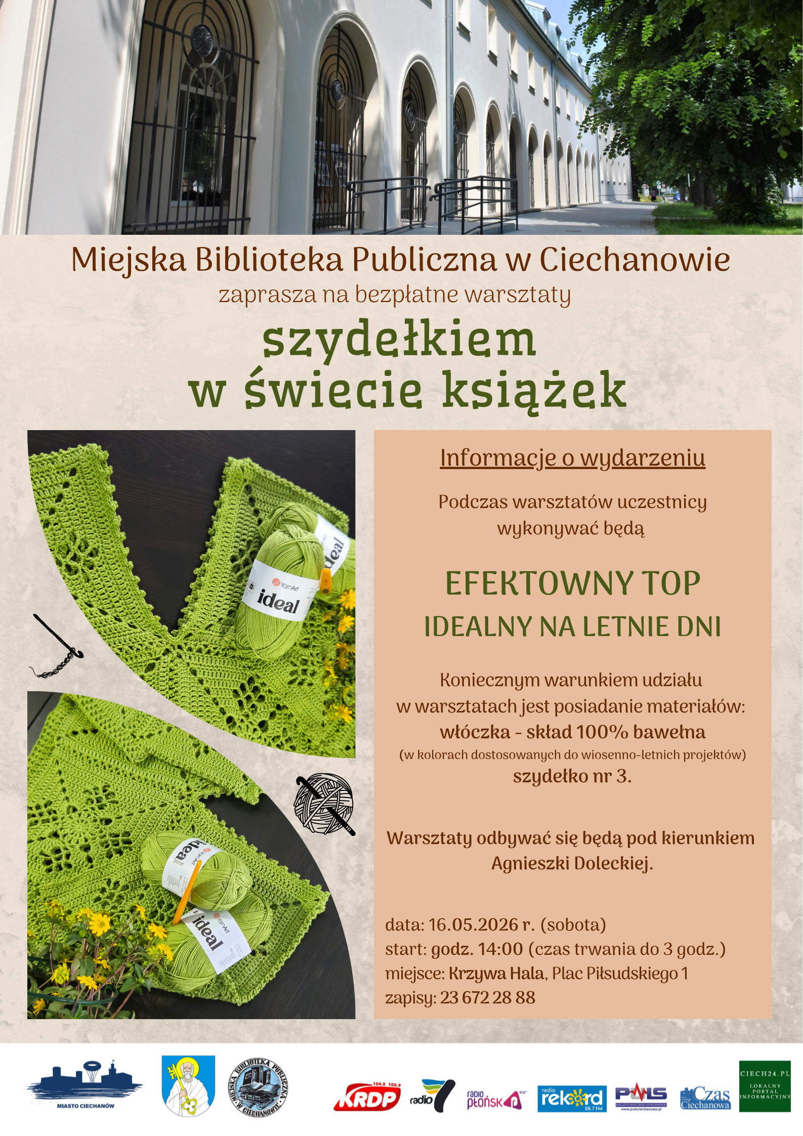 Warsztat szydełko 16.05.2026 Warsztat szydełko 16.05.2026